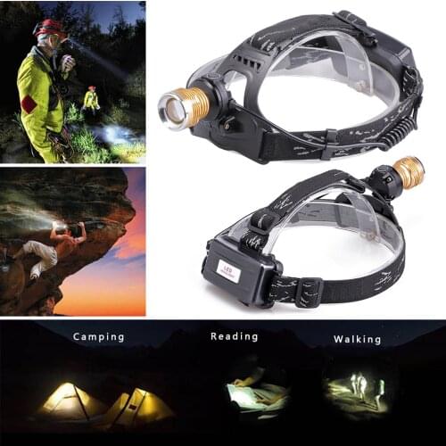 1200 Lumen T621 LED 4 Modes Rechargeable Zoomable Headlight Headlamp