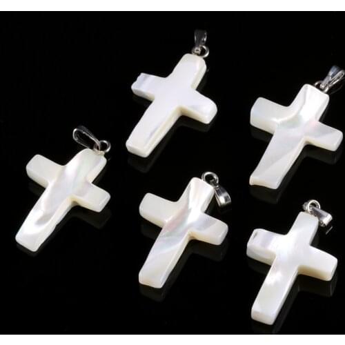 2 Pcs Cross shape Natural white Shell Pendant with brass DIY jewelry for necklace sold 2 pcs a lot whosale price