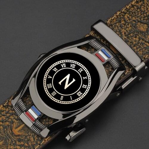 High Quality Z Letter Automatic Buckle belt men genuine leather Crocodile Grain Casual designer Waistband ceinture homme