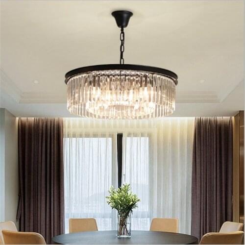 Modern minimalist suction dual-use lamp restaurant crystal lamp bedroom round ceiling lamp atmospheric household American light