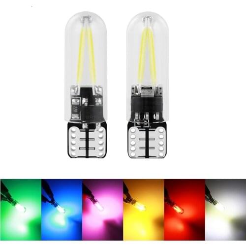 2pcs LED t10 w5w motorcylce light led filament car motor scooter clearance license plate instrument lamp parking bulb DC 12