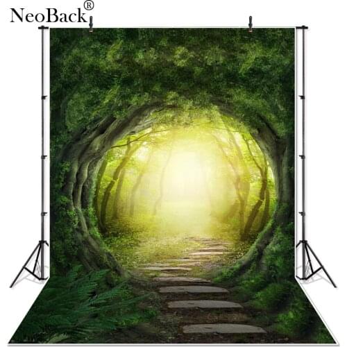 Thin Vinyl Green Fairy Scenic Forest Woods Aisle View Children Photo Backgrounds Printed Photography Studio Child Photo Backdrop