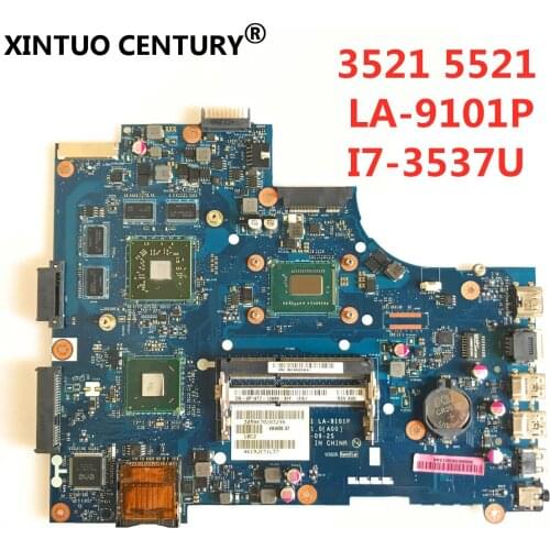 VAW01 LA-9101P Laptop motherboard for DELL 15R 3521 5521 PC Mainboard I7-3537U 00P55V VAW00 LA-9104P full tesed working DDR3