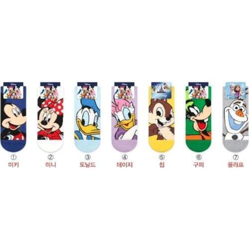 Disney spring socks thin cotton socks for women cartoon cartoon mouse movement color boat socks