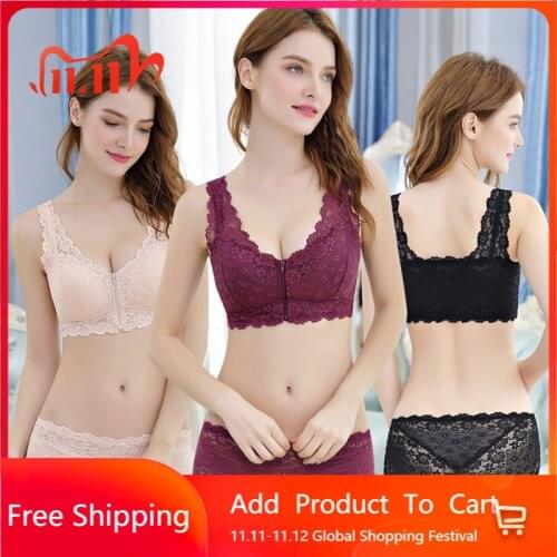 Women sexy lace bra Push Up Underwear wireless Bras White Black Khaki Plus Size