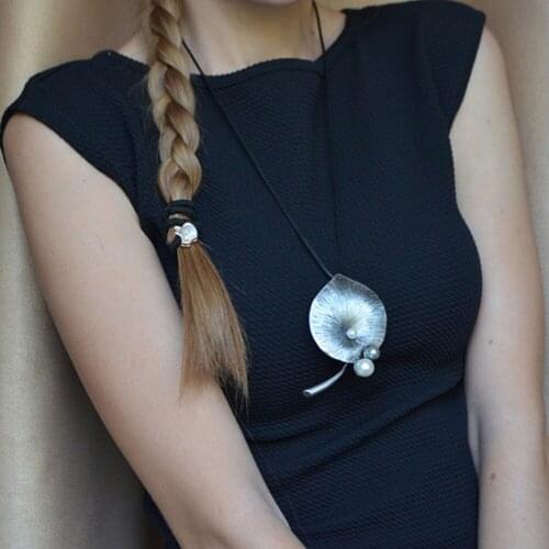 2019 New Wholesale Long Necklace Women Plant Jewelry Vintage Leaf Pendant women collares mujer choker kolye bijoux femme