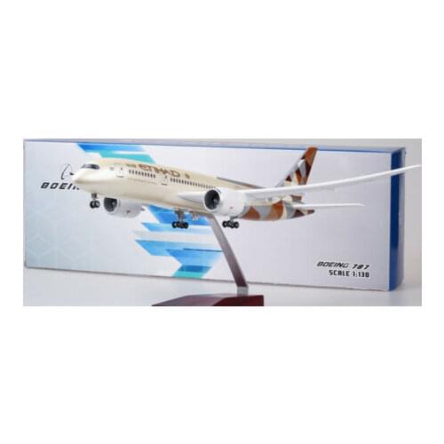 1:130 Plane Model W/LED Boeing 787 ETIHAD Airway Airplane Toy Collection Gift
