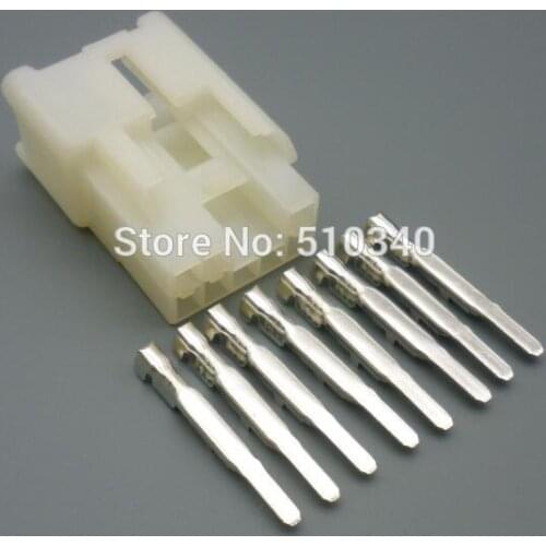 1set 8 hole nylon sheath car audio 2.3mm male connector plug with terminal