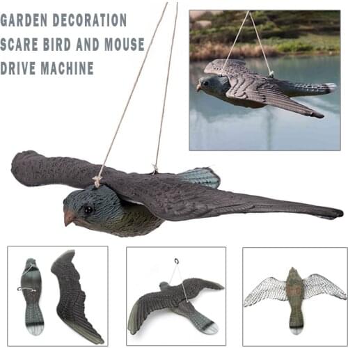 1PC 70*43*13CM Realistic Fake Flying Hawk Ornament Decoy Bird Pigeon Crow Scarer Scarecrow Home Garden Decorative Deter Scarer