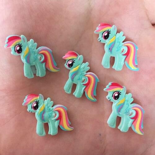 10PCS Resin Hand-paint Cute Horse Flatback Stone Child Scrapbook Buttons Crafts R734