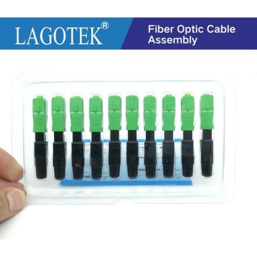 100PCS FTTH SC APC single-mode fiber optic SC APC quick connector SC FTTH Fiber Optic Fast Connector SC Connector Free shipping