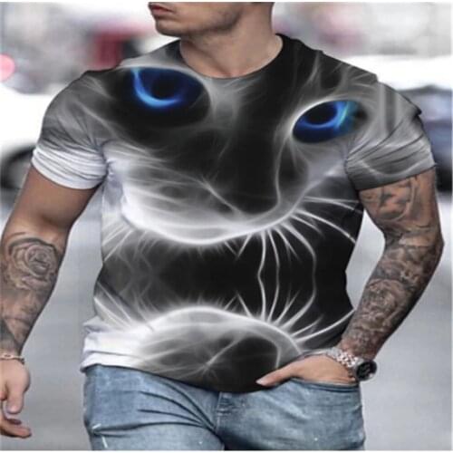 2020 night cat mens t-shirt women short-sleeved tops 3d harajuku t-shirt tops plus size animal t-shirt t-shirt