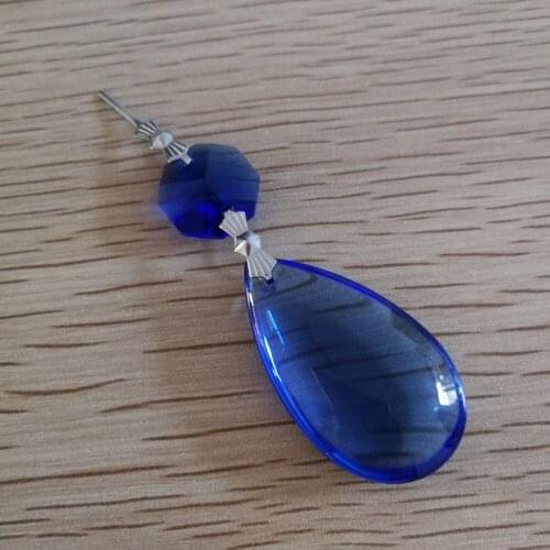 38mm 50sets sapphireCrystal Maple Leaf Pendant For Chandelier Hanging Lighting Parts Ornaments Wedding Party Supply