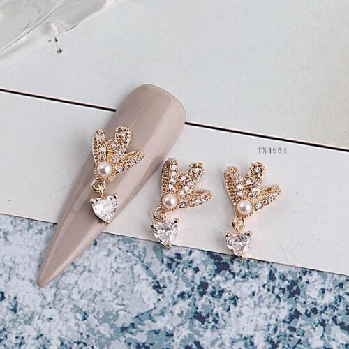 5pcs TN4954 Zircon flower Pendant Nail Art Crystal Rhinestones nail supplies nails accessories nail art decorations Nail charms