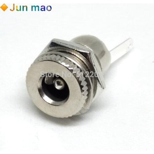 5PCS/LOT DC099 5.5 x 2.1mm 5.5 x 2.5mm DC Power Jack Socket Female Panel Mount Connector DC-099 5.5*2.1 5.5*2.5 mm Open Hole 11M