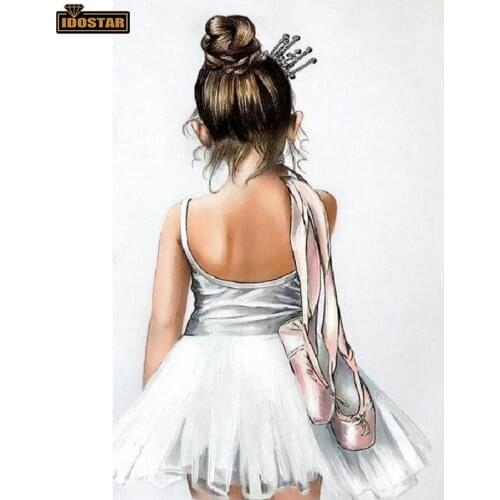 5D Diamond Painting Full Square Round Ballerina girl dancer Diamond Cross stitch Mosaic Rhinestone Embroidery gifts decor