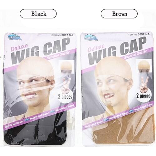 6PCS (3pack) Stocking Wig Cap Fashion Stretchable Mesh Wig Cap Mesh Weaving Black Brown Beige Wig Hair Net Making Caps Hairnets