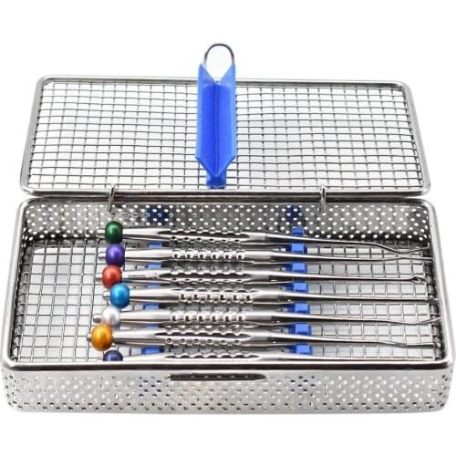 7pcs/box Tooth Extracting Forceps Set Tooth Elevator Dental Extraction Root Minimally Invasive Lever Dentist Instrument Tools