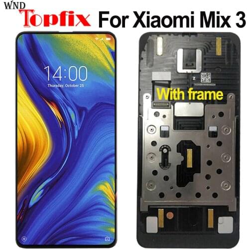 Amoled For Xiaomi Mi Mix 3 LCD Display Touch Screen Digitizer Assembly With Frame For 6.3" Xiaomi Mi MIX3 LCD Black Replacement
