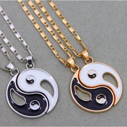 Hollow out Yin Yang Pendant Necklace For Women Men Fashion Couples Matching Choker Best Friend Friendship Jewelry Gift Collar