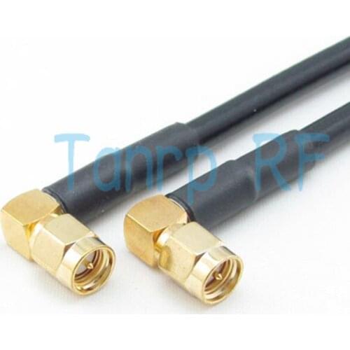 Freeshipping! 20INCH SMA male plug Right Angle to SMA male plug right angle RG58 RF Pigtail jumper 50CM coaxial cable