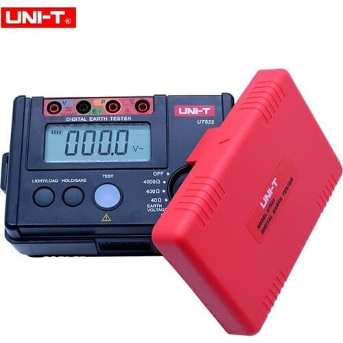 UNI-T UT521 UT522 Digital Earth Ground Resistance tester 0-2000/0-4000ohm resistance meter with LCD backlight display