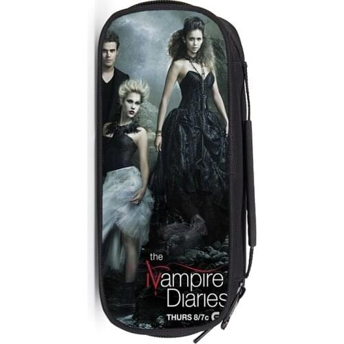 Vampire Diaries School Supplies Student Pencil Case Cartoon Boys Girls High-capacity Pen Bag Kid Purse Wallet
