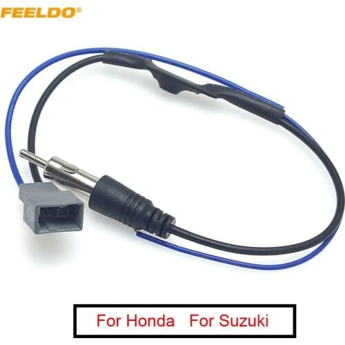 FEELDO 10Pcs Car Stereo FM/Radio Antenna Wiring Plug Adapter With Amplifier Cable for Old Honda Installation Wire Harness