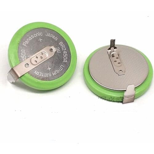 Panasonic 3V BR2450A Button Batteries Cell High Temperature Resistant Lithium Battery with solder feet CR2450