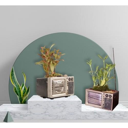 Creative Resin Vase Television Shape Retro Crafts Flower arrangement wedding decoration Vintage Style Living Room Decoration