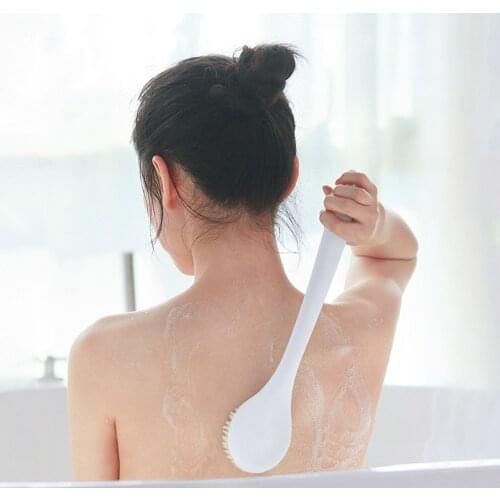 Long Handle Bath Brush Soft Nylon Bristles Shower Back Scrubber Exfoliating Body Cleaning Brush
