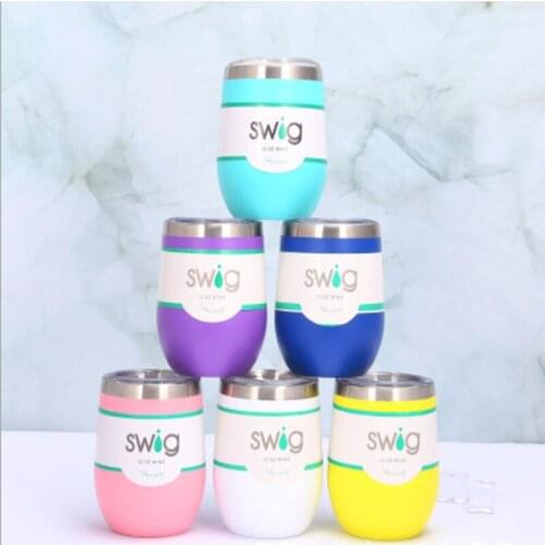 9 Oz Egg-shaped Cup Water Cup Vacuum Thermos 304 Stainless Steel with Lid Wine Beer New Christmas Gift Wedding Party Mugs