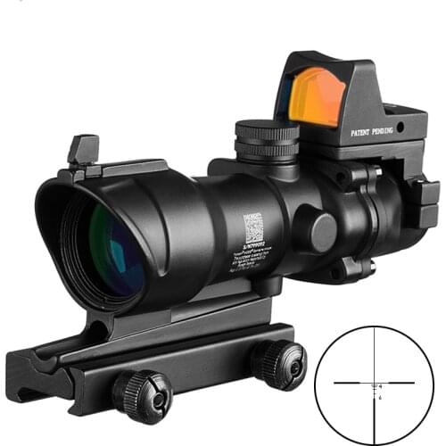 ACOG 4x32 Hunting Optics Scope Hunting Sight Airsoft with Docter Mini Black Scopes Red Dot Sight Light Sensor Chasse