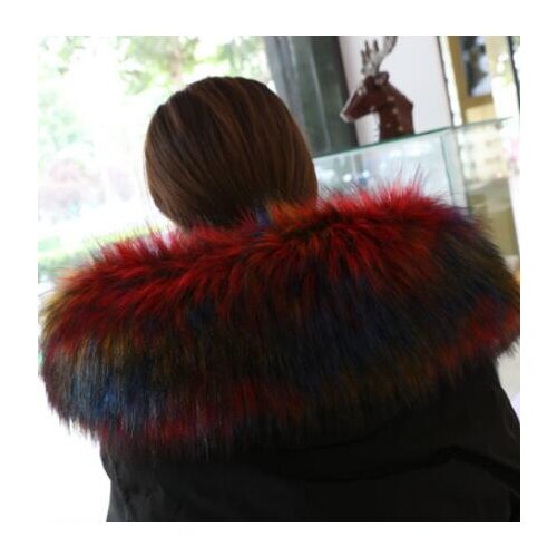 Autumn winter womens super big Faux collar cap fox fur big collar raccoon fur hooded collar muffler scarf cape 80cm tb001