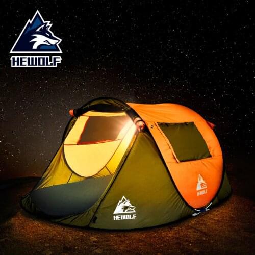 Outdoor 3-4 Person Full Automatic Double Painproof Pop-up Big Space Tents Camping Anti-UV Camping Tent