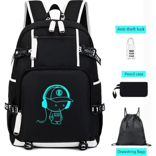 New Men Casual Travel Backpack Boys Laptop Bagpack Waterproof Children Anti Theft School Bag Trend Kids Shoulder Luminous Bolsas
