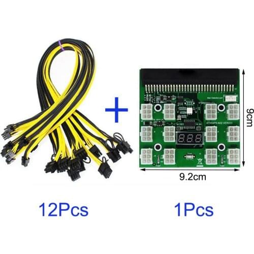 Profession minning PCI-E Power Supply Breakout Board Adapter Set 12/17 Ports 6Pin PSU GPU Graphics Card Power Adapter with Cable