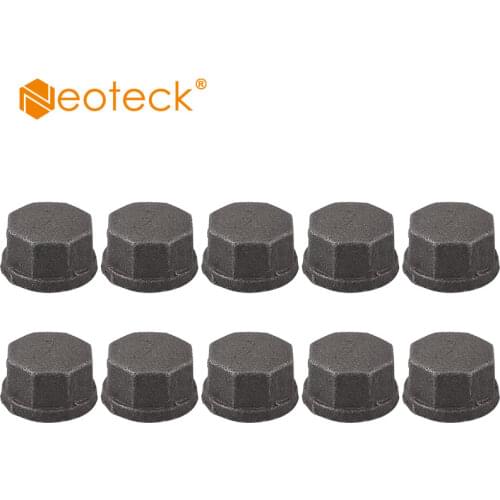 Neoteck 10 Pcs threaded iron pipe fittings 3/4" 1/2" malleable cast iron