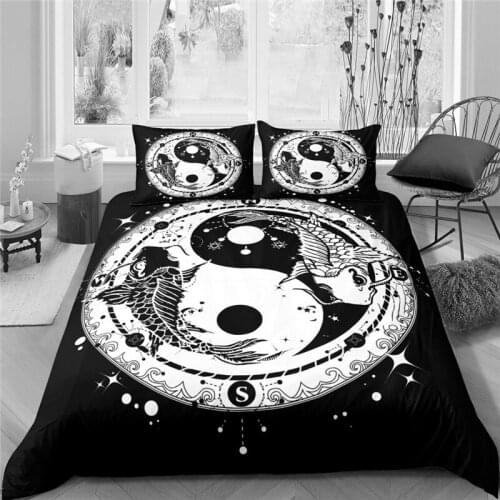 Luxury 3D Tai Chi Print 2/3Pcs Kids Bedding Set Comfortable Yin ang Yang Duvet Cover Pillowcase Home Textile Queen and King Size