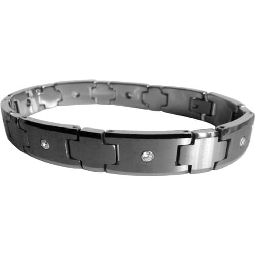 Christmas Gift Tungsten Carbide Brushed Bracelets with cubic zirconia /TUBR1027