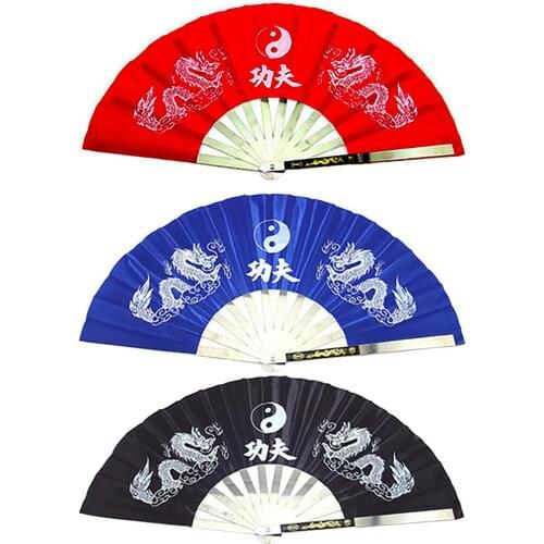 Folding Fan Stainless Steel Tais Chi Fan Kung Fu Wushu Gym Show Decorate Fan Chinese Style Widely Used Kung Fu Fans