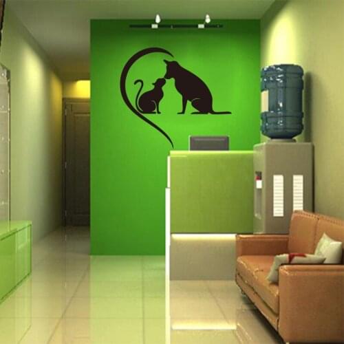Sticker cat and dog vinyl wall decoration pet wall decals home decoration removable wallpaper art kids house decoration DD0632