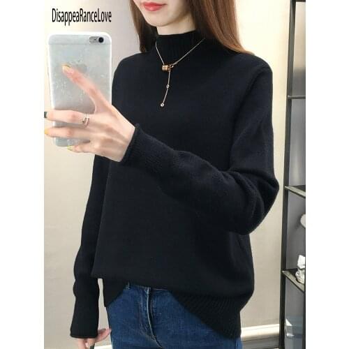 Disappearancelove Women Turtleneck Sweaters 2021 Thick Warm Pullover Cashmere Jumper Soft Oversized Knitwear Sweater Korean