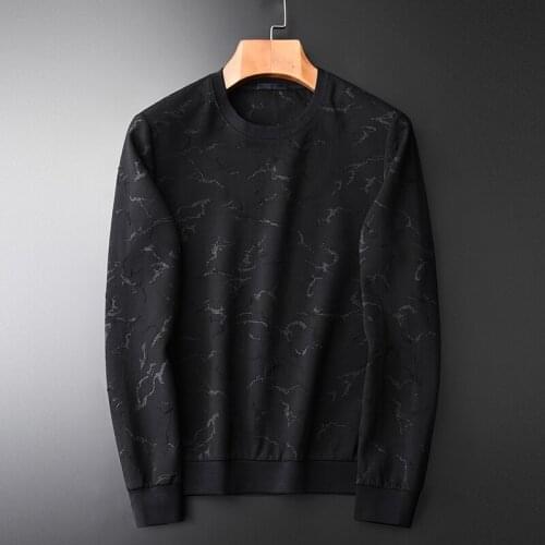 Jacquard Black Sweatshirt Male Luxury Yarn Dyed Round Collar Sweatshirts Men Plus Size 4xl Fashion Slim Fit Mens Hoodies