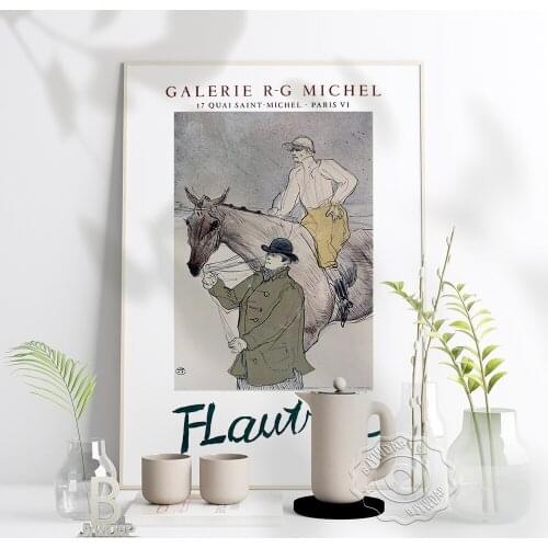 Toulouse-Lautrec Galerie R-G Michel Exhibition Poster, Jockey And Walker With Horse Art Print, Lautrec Vintage French Home Decor
