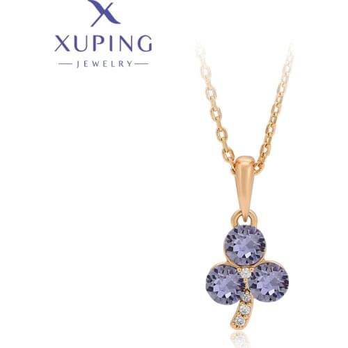 Xuping Jewelry Fashion New Arrival Charm Crystal Pendant Necklace of Gold Color 810681572