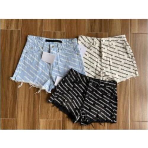 Woman letter denim shorts high waist American luxury brand casual slim summer sexy shorts