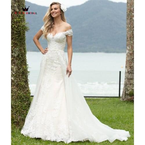 Sexy Mermaid Detachable Skirt Tulle Lace Crystal Beaded Wedding Dresses 2021 New Design Bride Dresses Custom Size BZ26