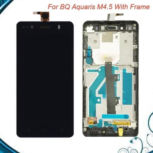100% Tested Repair Parts For BQ Aquaris M4.5 LCD Display+Touch Screen Digitizer Assembly+Frame