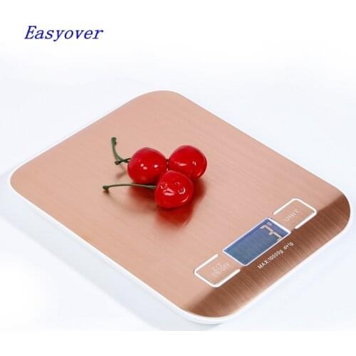 10kg Golden Big Digital Scale 10kg 1g Stainless Steel Electronic Weight Scales LCD Display Kitchen Scale Cooking Measure Tool